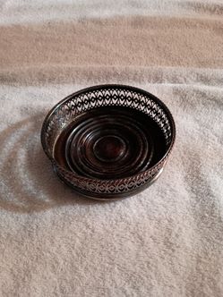 Vintage Silver Plated Wine Coaster With Felt Bottom
