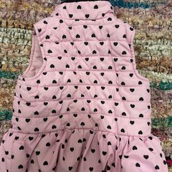 12 Month Vest Pink & Black Hearts