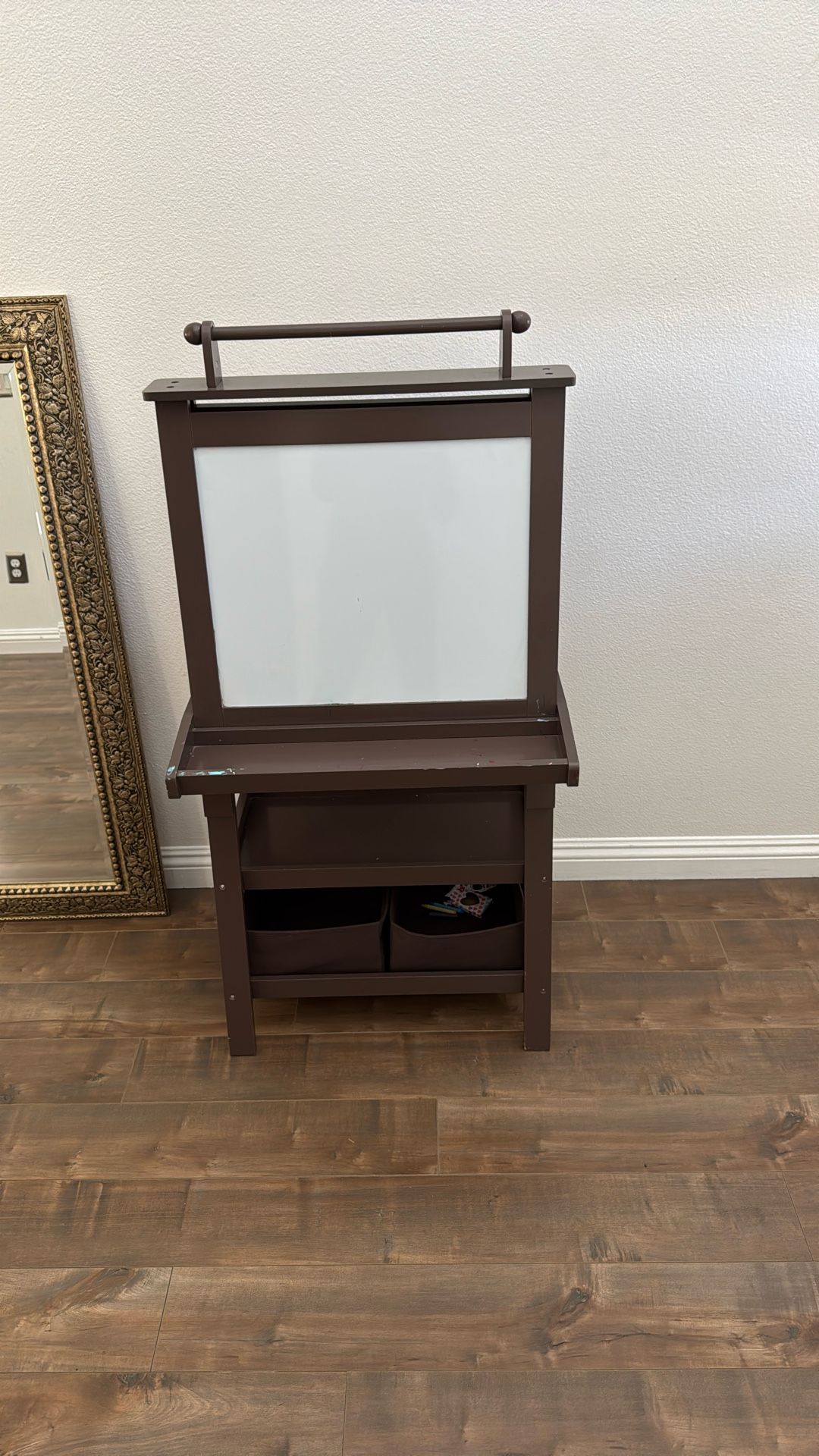 Costway 3 in 1 Double-Sided Wooden Kid's Art Easel Whiteboard Coffee