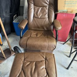 Leather Chair With Ottoman