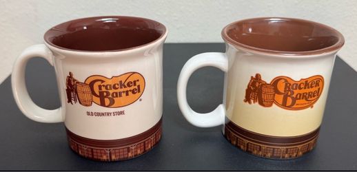 Two Cracker Barrel Mugs Collection Oil Lamp Peg Game $10 each or $15 for Both