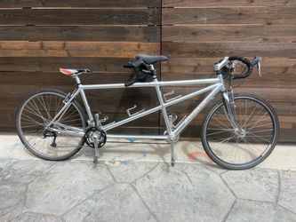 Santana Tamden road bike all chrome aluminum 27 speed size 58cm  on front and 51cm back asking $400