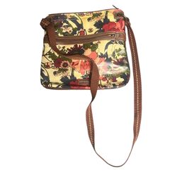 Sakroots Purse Flat Crossbody Shoulder Bag Boho Peace Coated Canvas Gently preloved   Sakroots Purse Flat Crossbody Shoulder Bag Boho Peace Design Coa