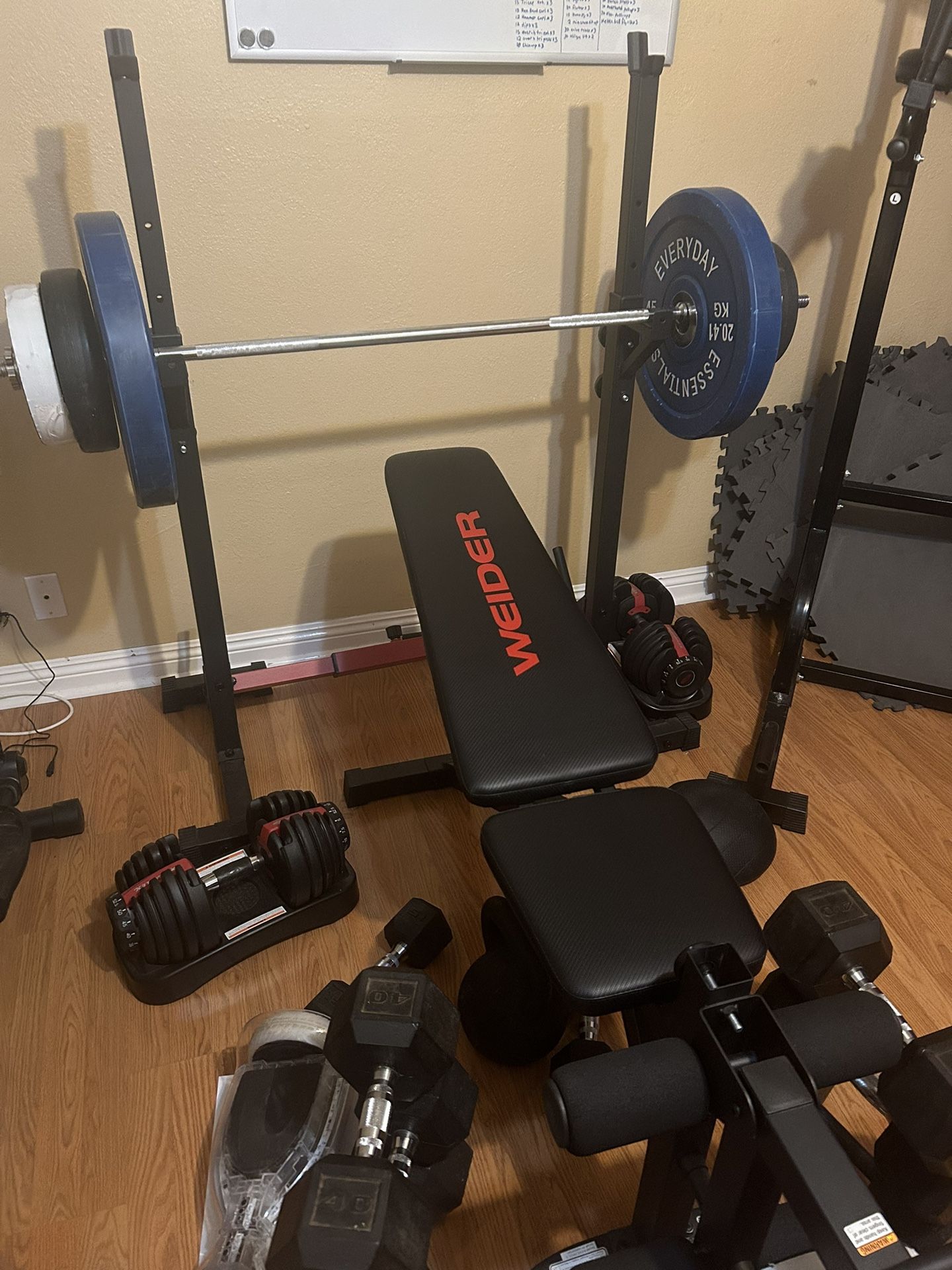 Weight Bench/ Squat Rack Combo/with Weights