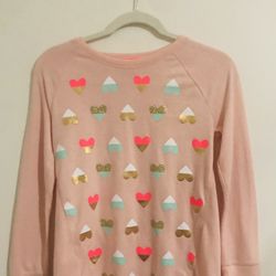 Girls Cat and Jack Size 10/12 Hearts Sweatshirt