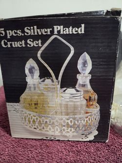 5 pcs. Silver Plated Cruet Set