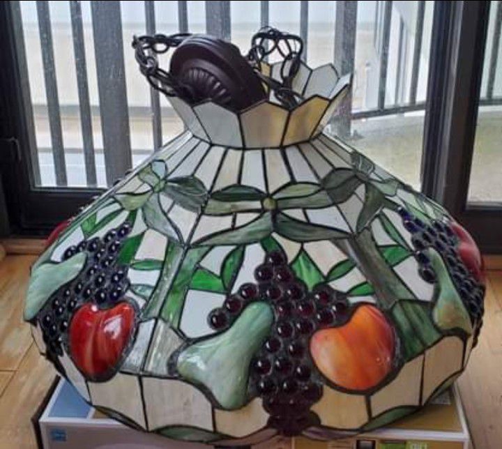 Ripe Fruit 3-Light Tiffany Style Glass Pendant Light