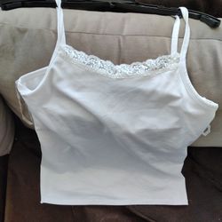 B Moss Ivory Camisole With Lace Top Size L 