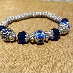 Beautiful Blue And Silver Women’s Bracelet 
