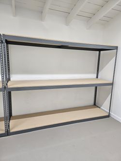 Warehouse Shelving 96 in W x 24 in D Steel Rivet Rack Similar to Uline Stronger Than HomeDepot Lowes And Costco Delivery Available