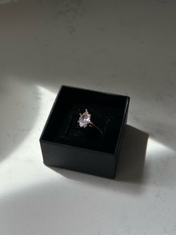 Marquise Solitaire Ring with Clear Stone