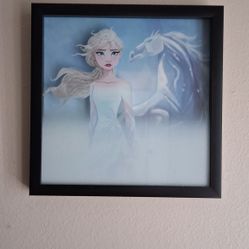Elsa 3D  Picture In Black Frame