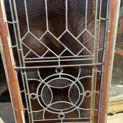 Vintage Leaded Stained Glass Window
