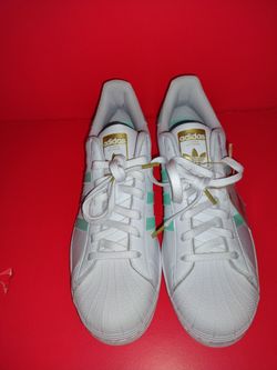 Adidas Superstar For Men,Color White And Mint Premium,Size 12 Brand New  With Box for Sale in New York, NY - OfferUp