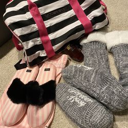 Victoria’s Secret Items: Slippers, Socks, Robe , Bag, Perfume