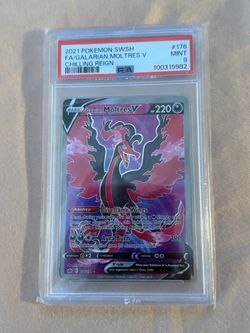 Pokemon Galarian Moltres V 176/198 Chilling Reign Full Art PSA 9