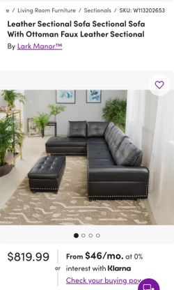 Gorgeous L-Shape Leather Sectional /Ottoman