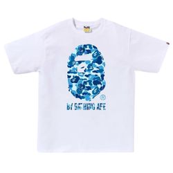 XL White & Blue Camo Bape Tee