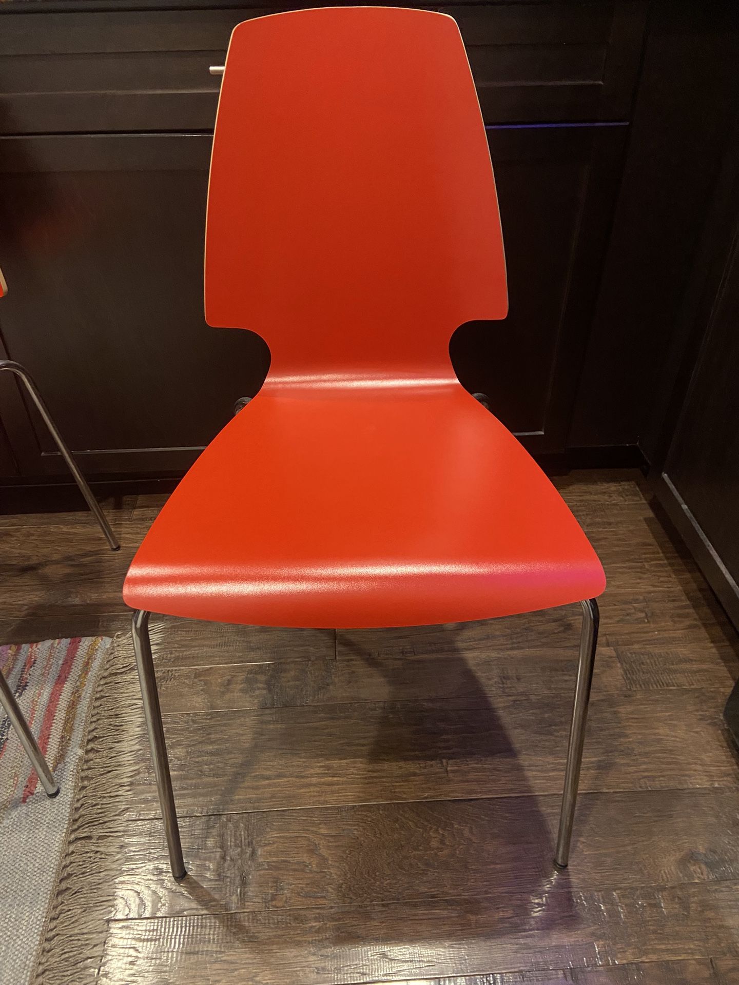 4 Red IKEA Vilmar chairs