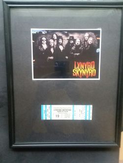 Lynyrd Skynyrd Photo and unused concert ticket from1988.
