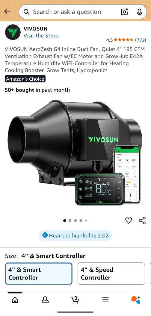 Vivosun AeroZesh G4 Inline Duct Fan