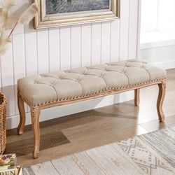 New Linen Vintage Ottoman Bench