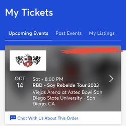 2 RBD TICKETS FOR SAN DIEGO