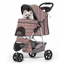 NEW IN BOX BEAUTIFUL LEOPARD PET STROLLER ❗️🐾🤎🧸