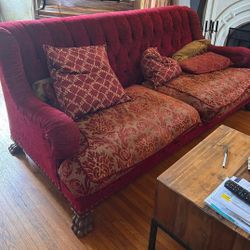 Large Red Retro Couch