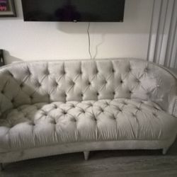 Grey Velvet Diamond Couch 