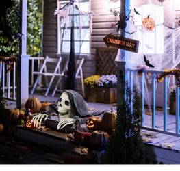 Partyear Halloween Decorations Outdoor, Realistic Skeleton Halloween Decor, Real Scary Patio Lawn Cemetery Garden Decorations Outdoor Indoor Halloween