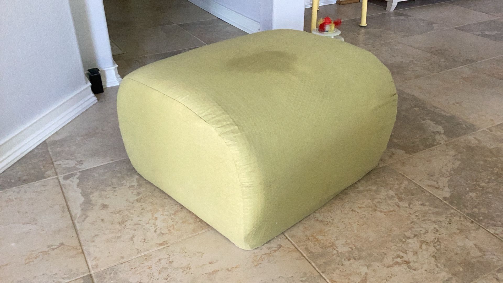 Celery Color Ottomon  ( That Is Not A Stain)