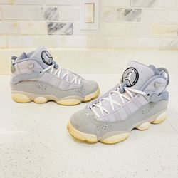 Nike Air Jordan 6 Rings GS, 323419-014, Silver/Cool Grey, Size 7Y Nice Condition