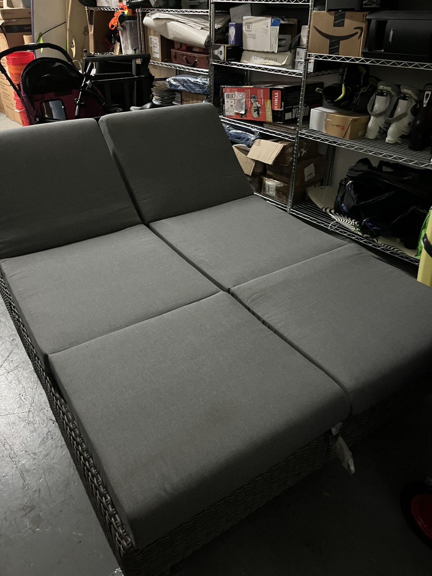 Double Lounge Chair With Cushions.  2 Way Lounge To Couch 