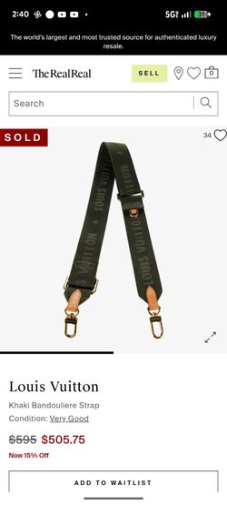 Louis Vuitton green khaki shoulder strap mint