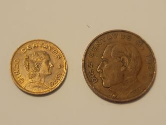 Mexican Centavos Coins 1967 and 1976