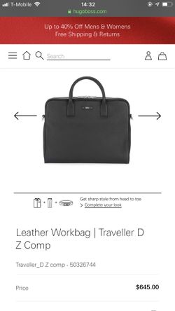 Hugo Boss Leather Workbag | Traveller Bag