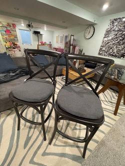 RH Madeline Metal Bar Stools W/ RH pads