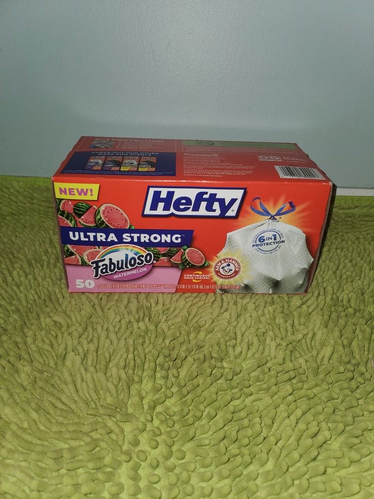 Box 50 Trash Bags 13gallons Ultra Strong Fabuloso Watermelon Scent