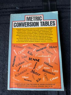 Vintage 1976 Barrons Metric Conversion Tables Paperback Book Educational Retro
