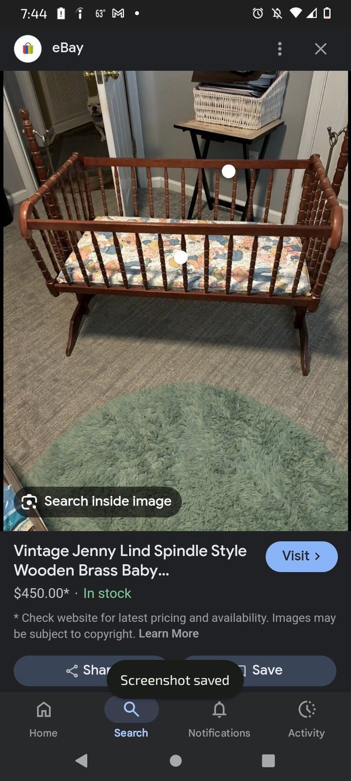 Vintage Jenny Lind Baby Crib