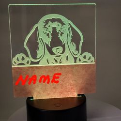 Personalized Custom Dog Breed LED Light, Night Light 