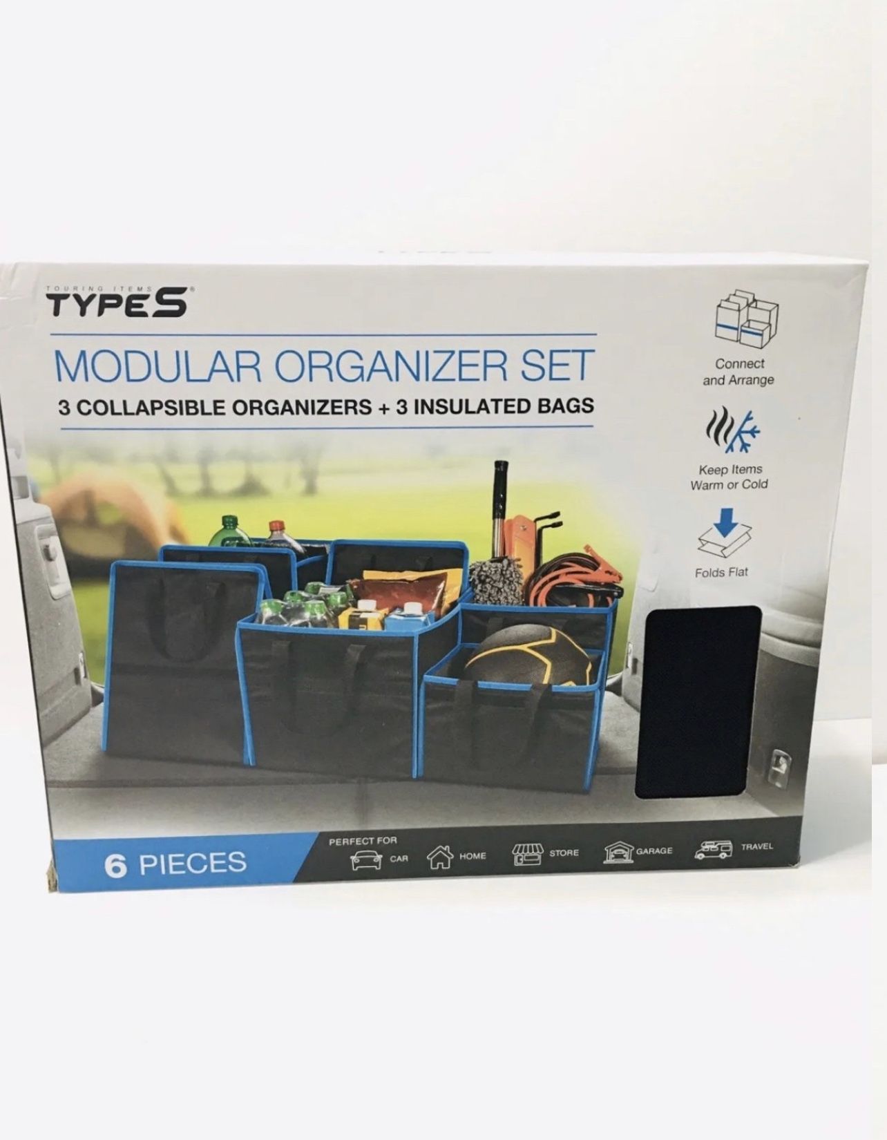NEW Modular Organizer Set 3 collapsible organizers 3 insulated storage bag TypeS for car or home