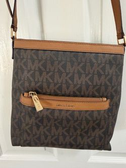 MICHAEL KORS MEDIUM SIZE CROSSBODY BAG BROWN MK LOGO