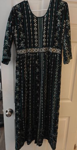 Embroidered Green Traditional Dress