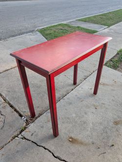 Red Wood Accent Side Table