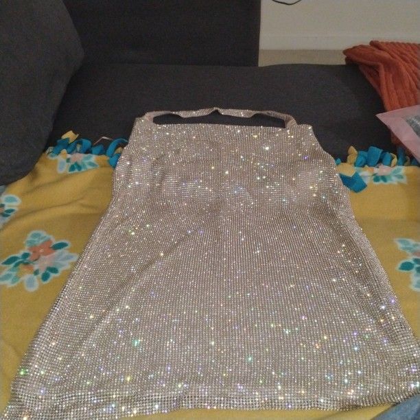 Gold Rhinestone Dress Mid-length. Medium And Small Available