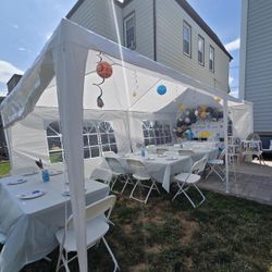 Mighty Strong Tent 💪🏼✨ 175 each King Size 👑4 pack of tents 🎶 seats 130 people for 600 👑Event Garden Party Wedding 10x20 ea Window Walls Removable
