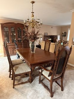 FREE – Solid Wood Dining Table + 6 Chairs + 2 Leaves