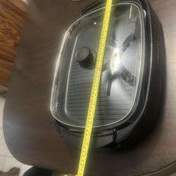 Ambiano Electric Indoor Grill Features A Non-stick Ceramic Grill Plate 